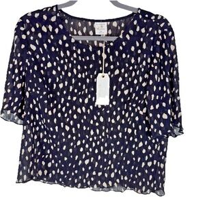 By Together Black & Tan Contrast Top – Size‎ M, Short Pullover, Polyester, Soft